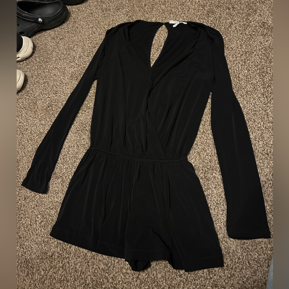 BCBG Black Long Sleeve Romper